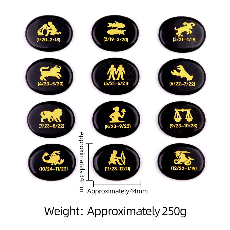 Crystal Twelve Constellation Palm Stone Set Bulk Wholesale