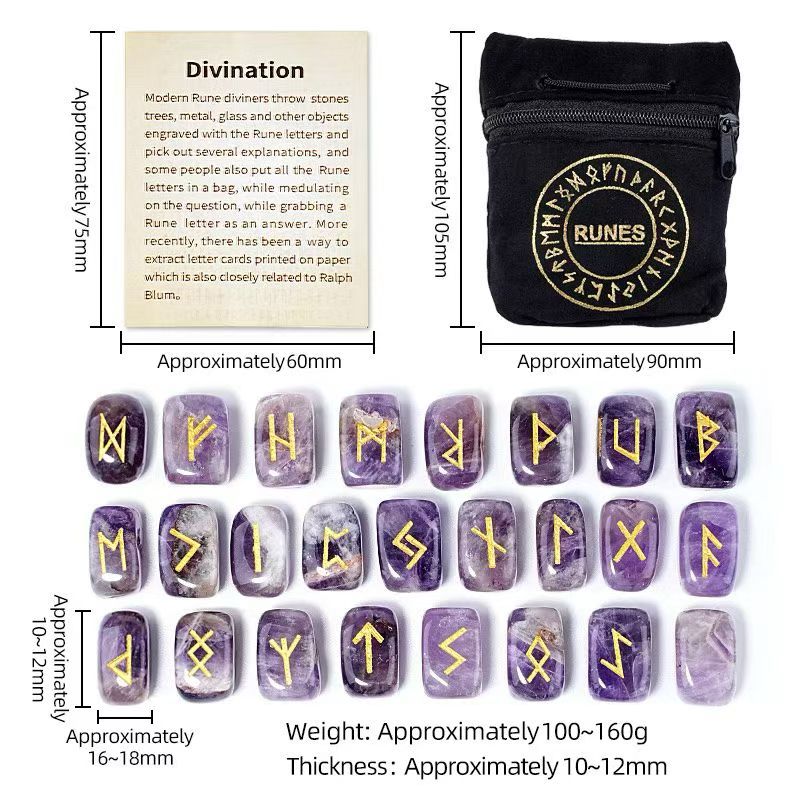 Natural Crystal Curved Runes Wholesale