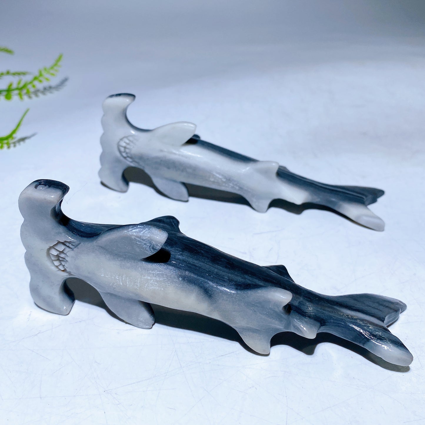 4.8" Taiji Stone Hammerhead Shark Carving Crystal Healing Bulk Wholesale