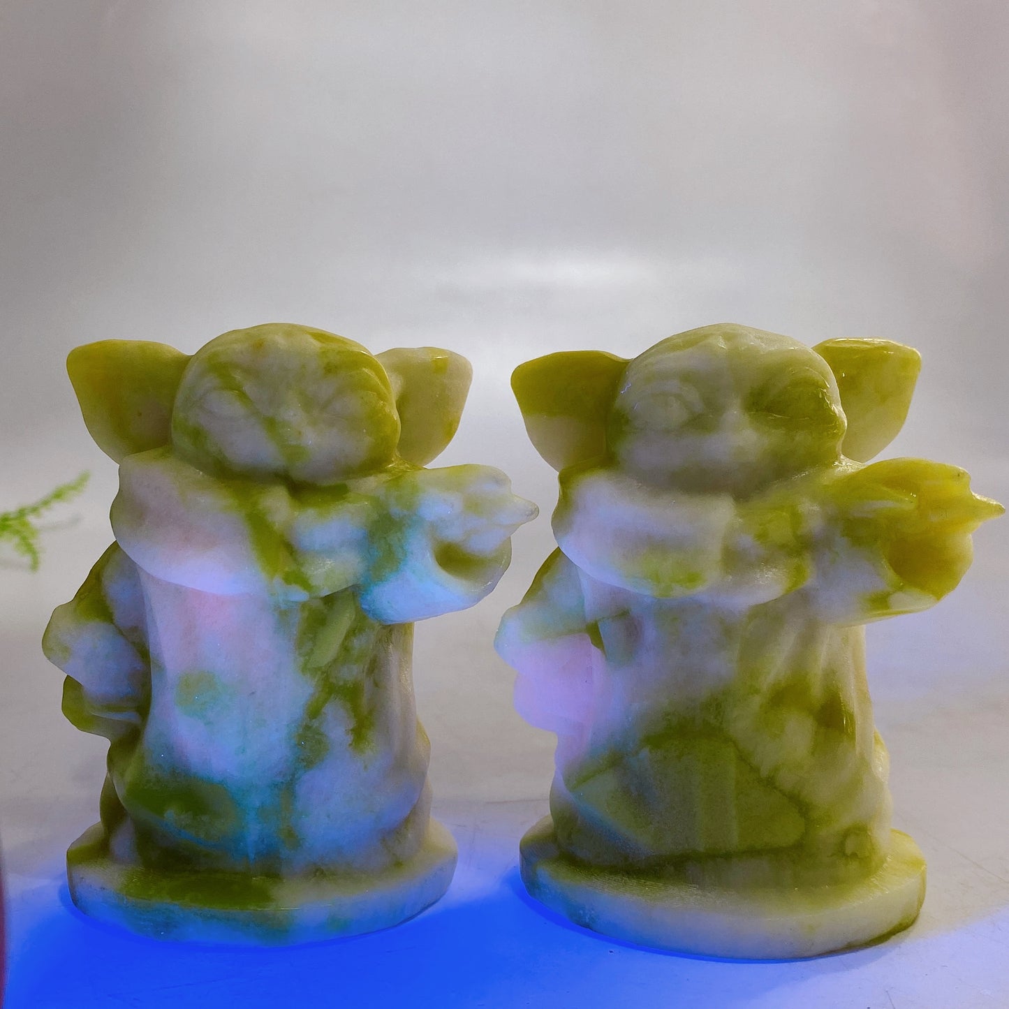 3.1" Natural Gemstone Serpentine Yoda Carving Crystal Healing Bulk Wholesale