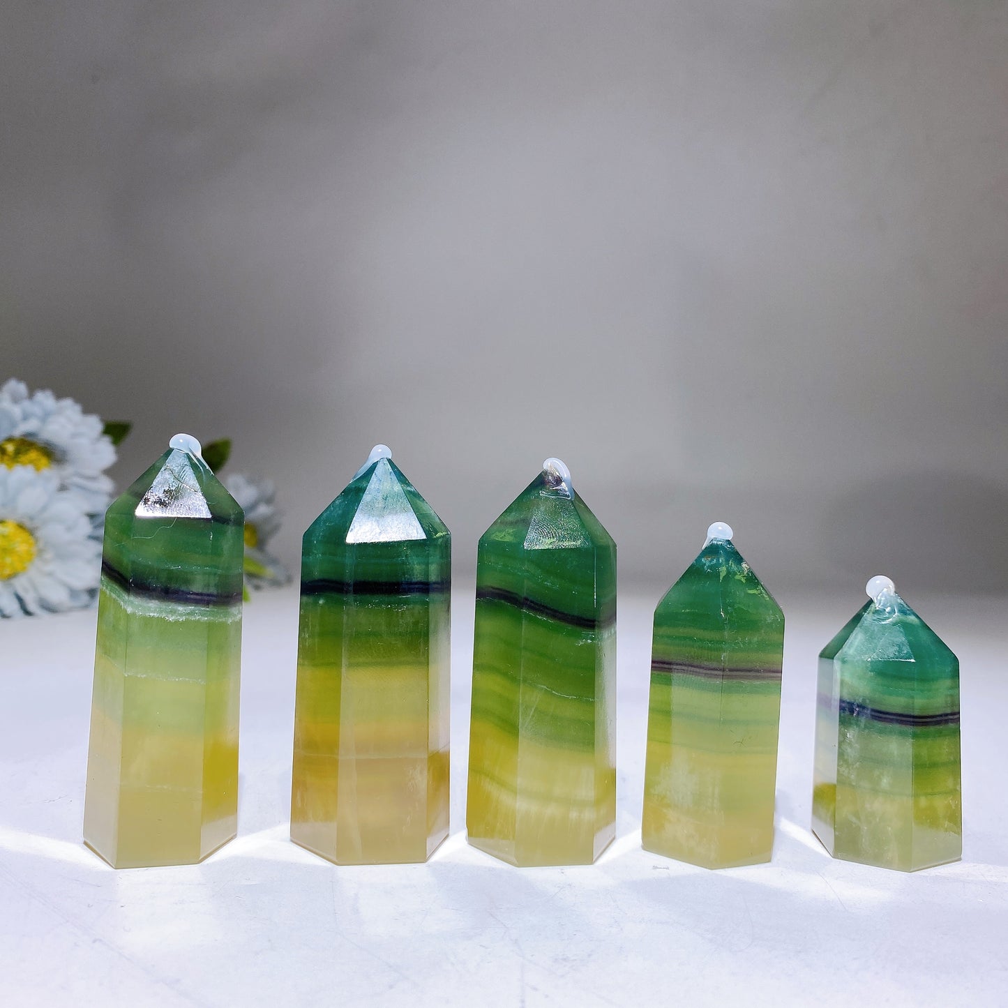 1.6"-3.0" Lemon Fluorite Point Crystal Healing Bulk Wholesale