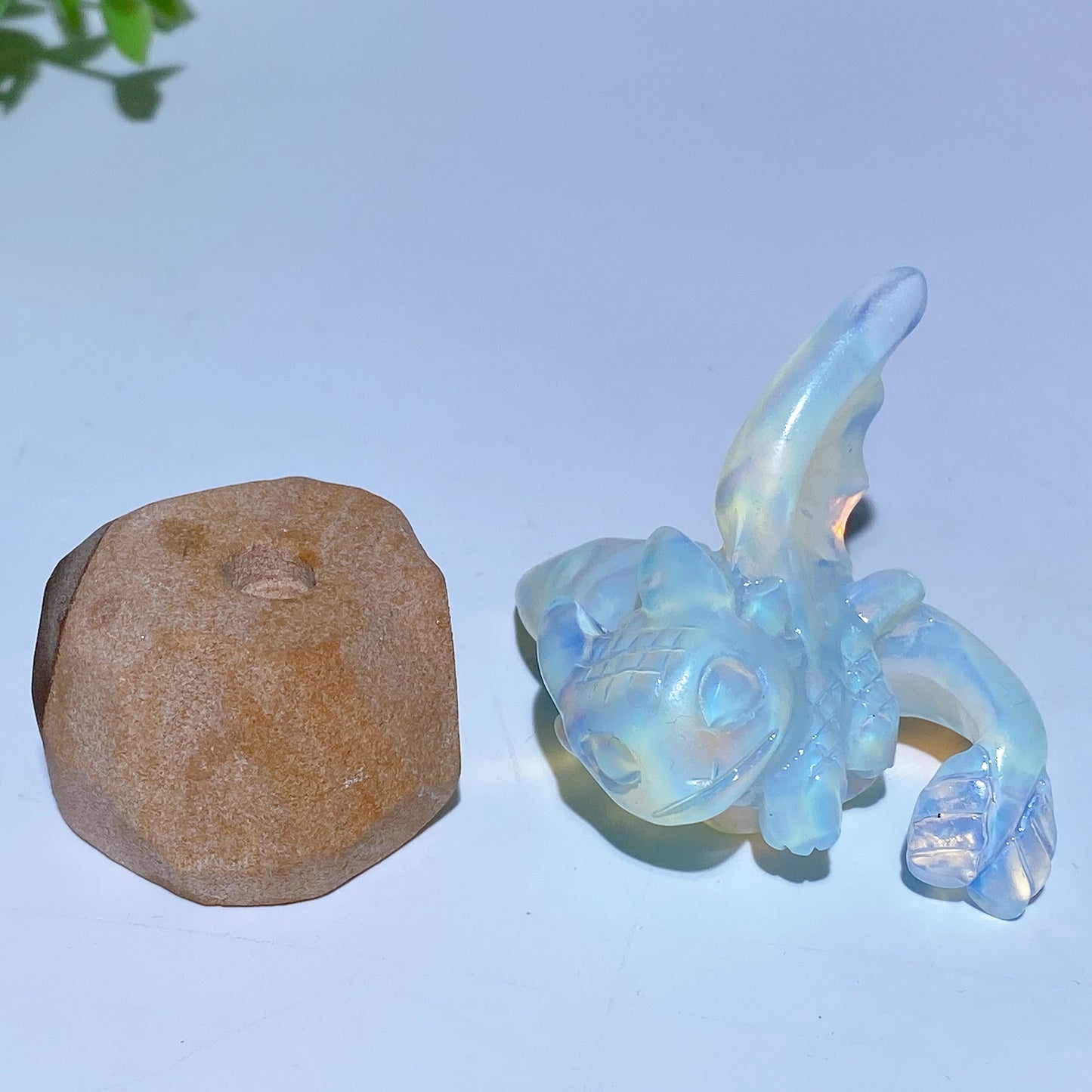 2.2" Opalite Black Obsidian Yooperlite Toothless Carvings with Stand Bulk Wholesale