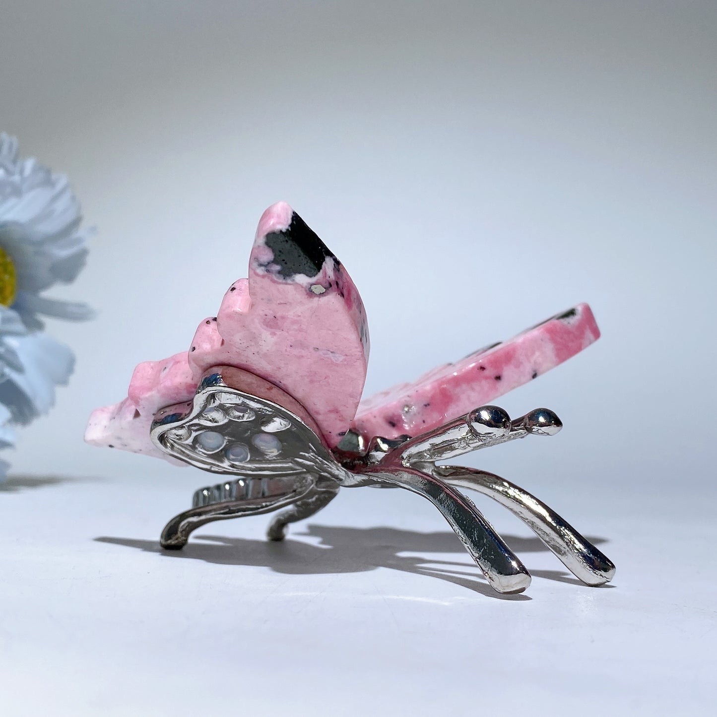 3.0" Peru Rhodonite Butterfly Carvings Free Form Bulk Wholesale