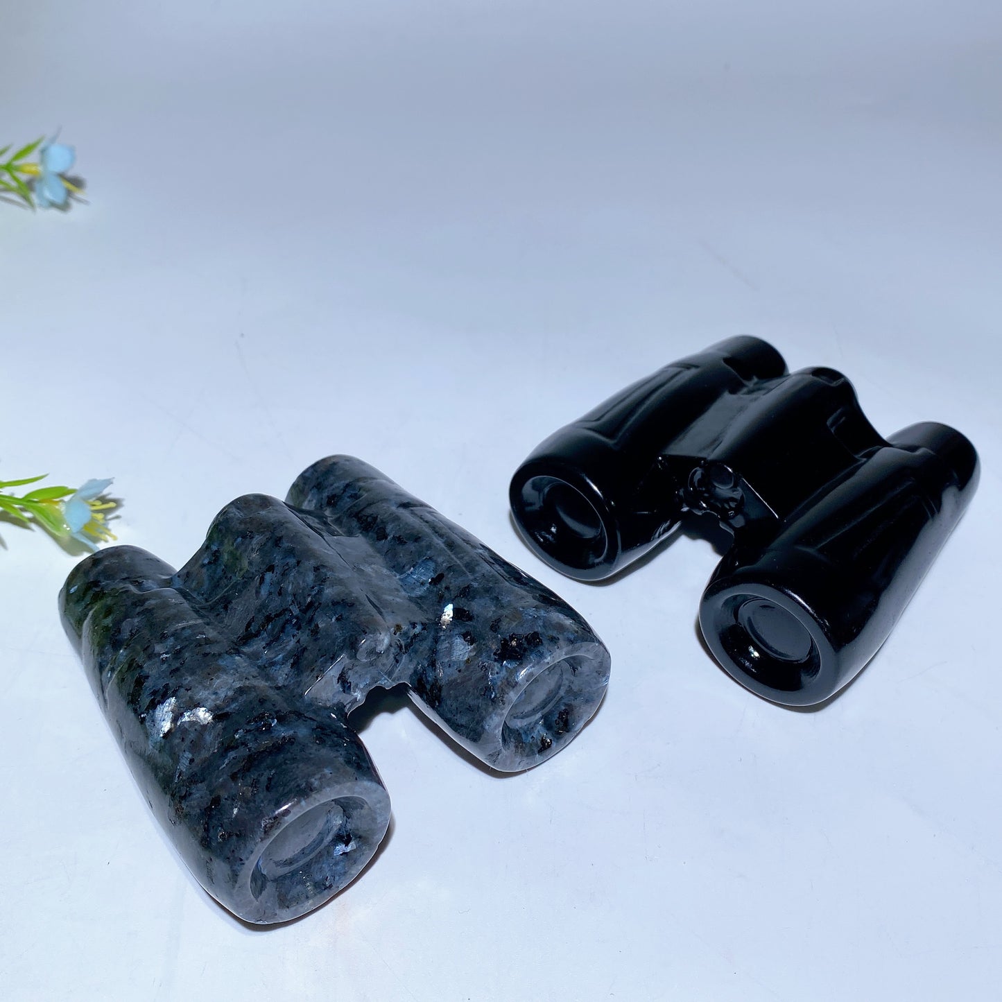 3.0" Black Obsidian Larvikite Telescope Shape Carvings Bulk Wholesale