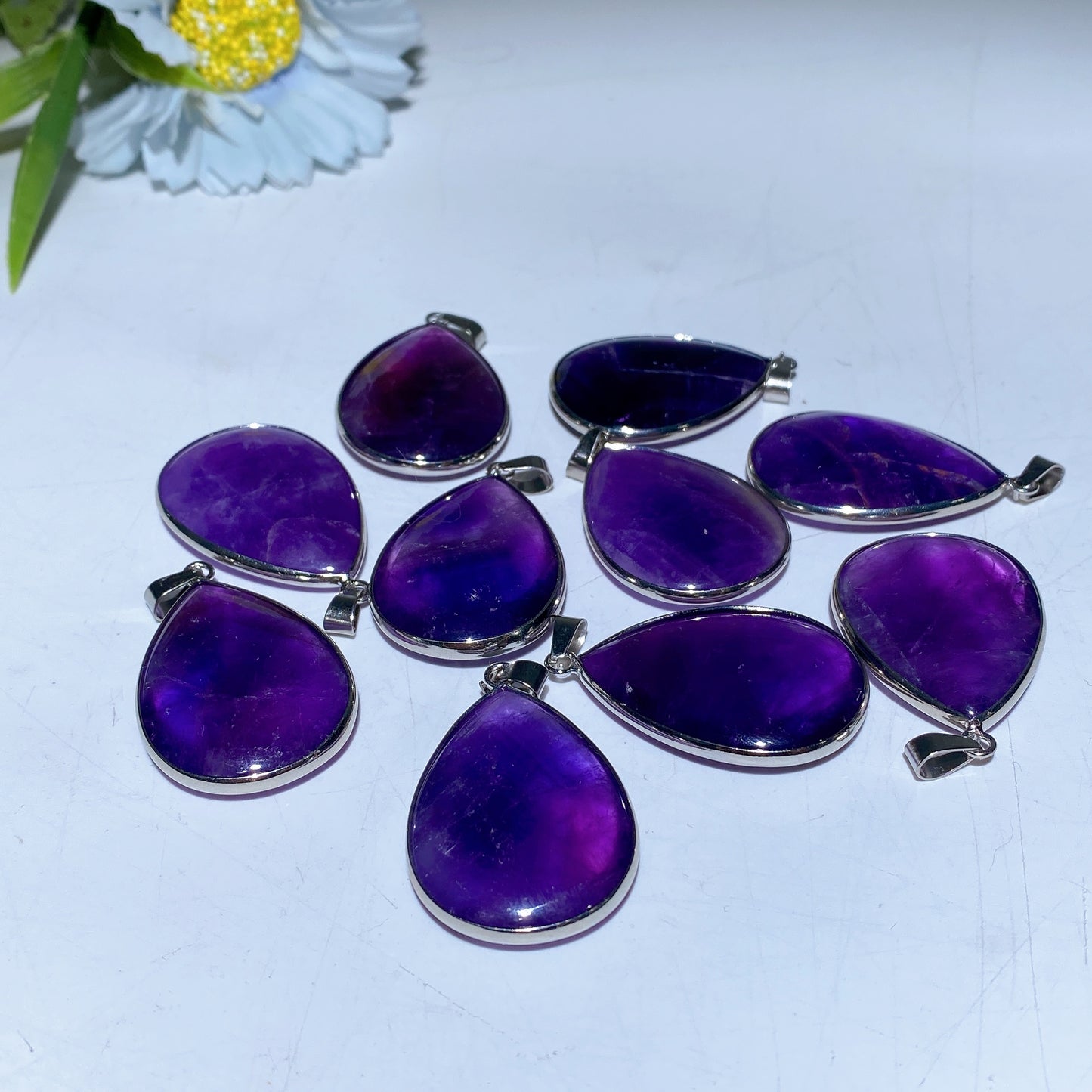 35mm Amethyst Water Drop Shape Pendant Bulk Wholesale
