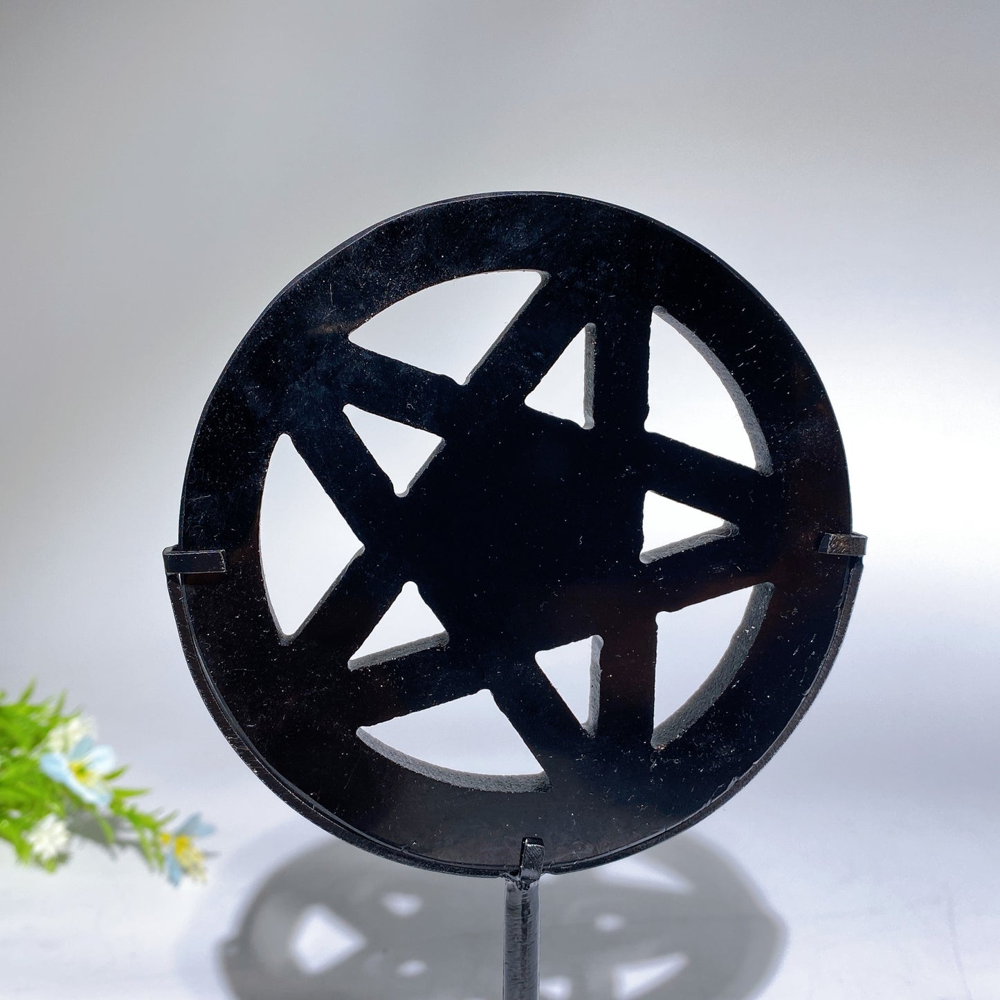 3.8" Crystal Pentacle Carving with Stand Bulk Wholesale