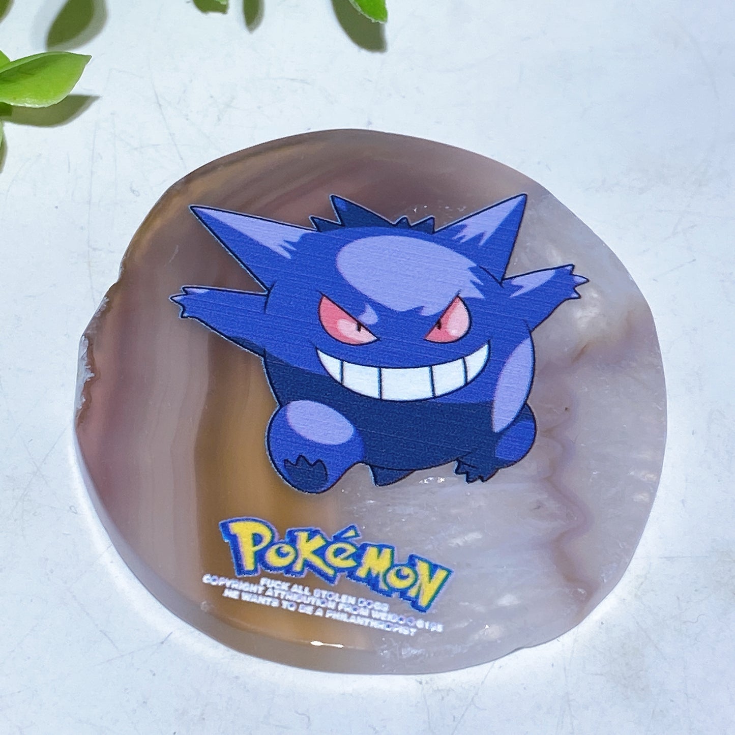 2.8"-3.8" Agate Slab with Pokemon Printing Crystal Healing Bulk Wholesale