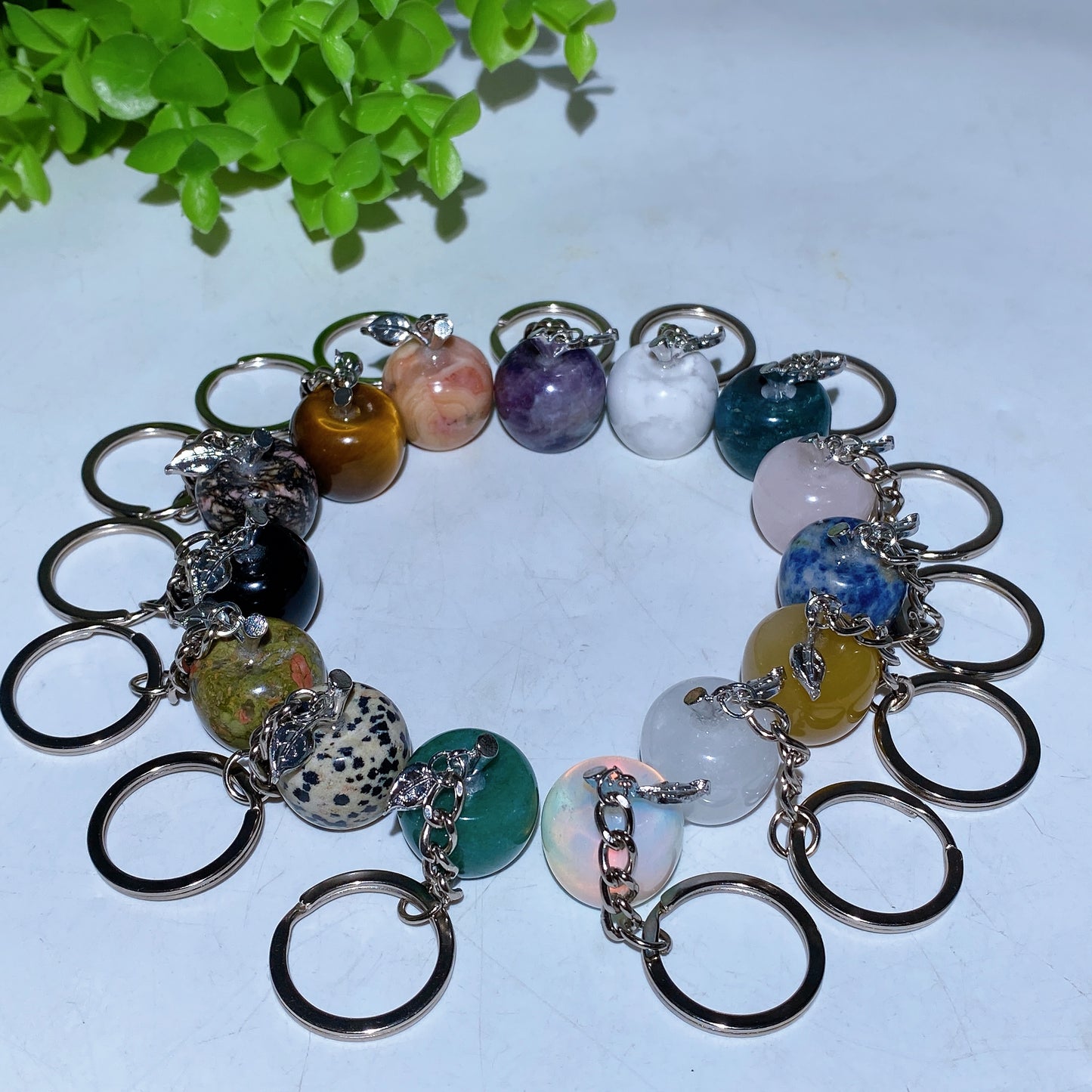 Crystal Apple Key Chain Crystal Healing Bulk Wholesale