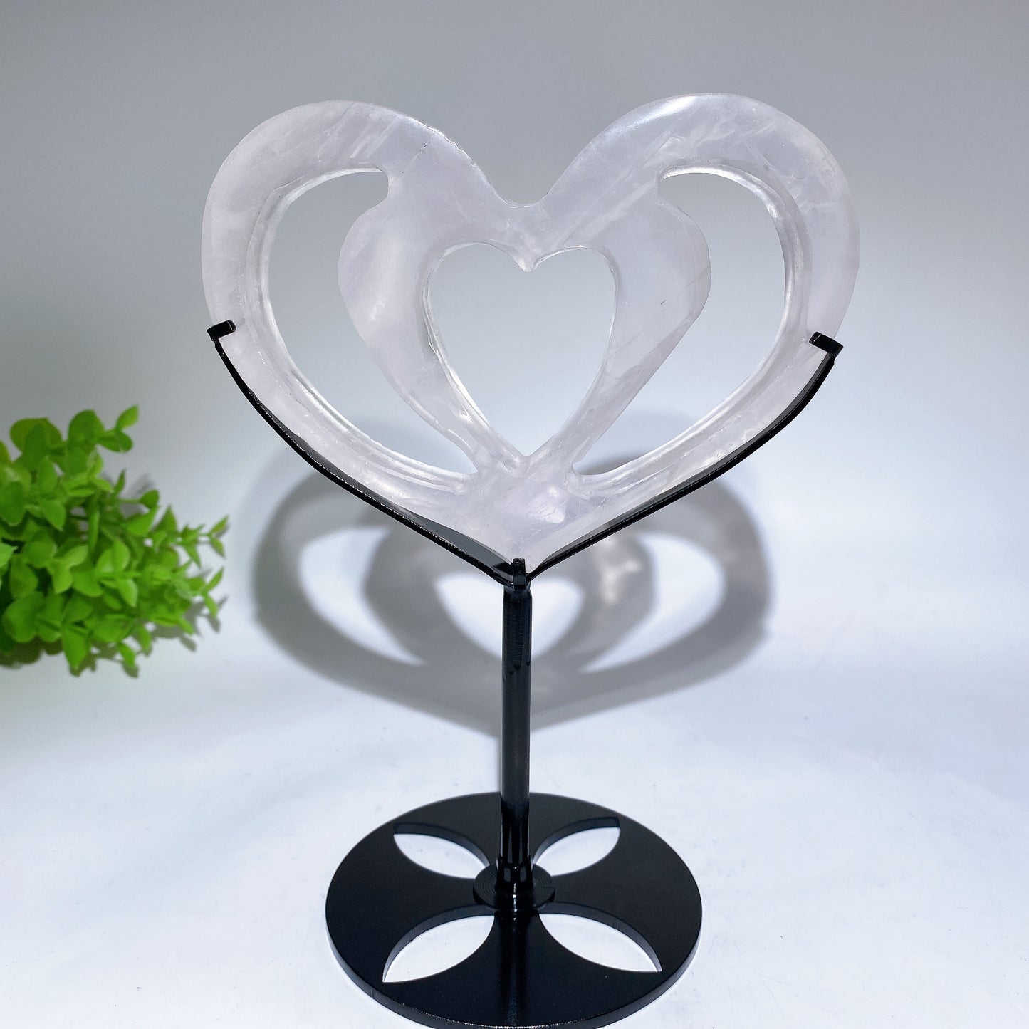 Rose Quartz Clear Quartz Double Heart Carving Crystal Healing Bulk Wholesale