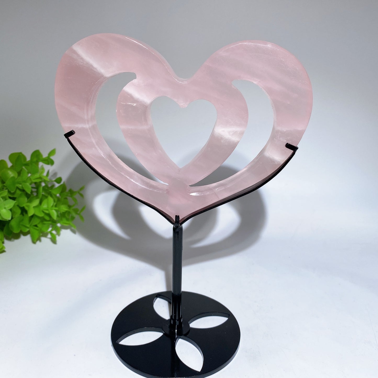 Rose Quartz Clear Quartz Double Heart Carving Crystal Healing Bulk Wholesale