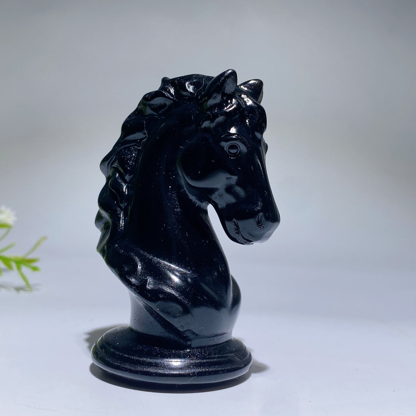 2.9" Black Obsidian Horse Head Carving Crystal Healing Bulk Wholesale