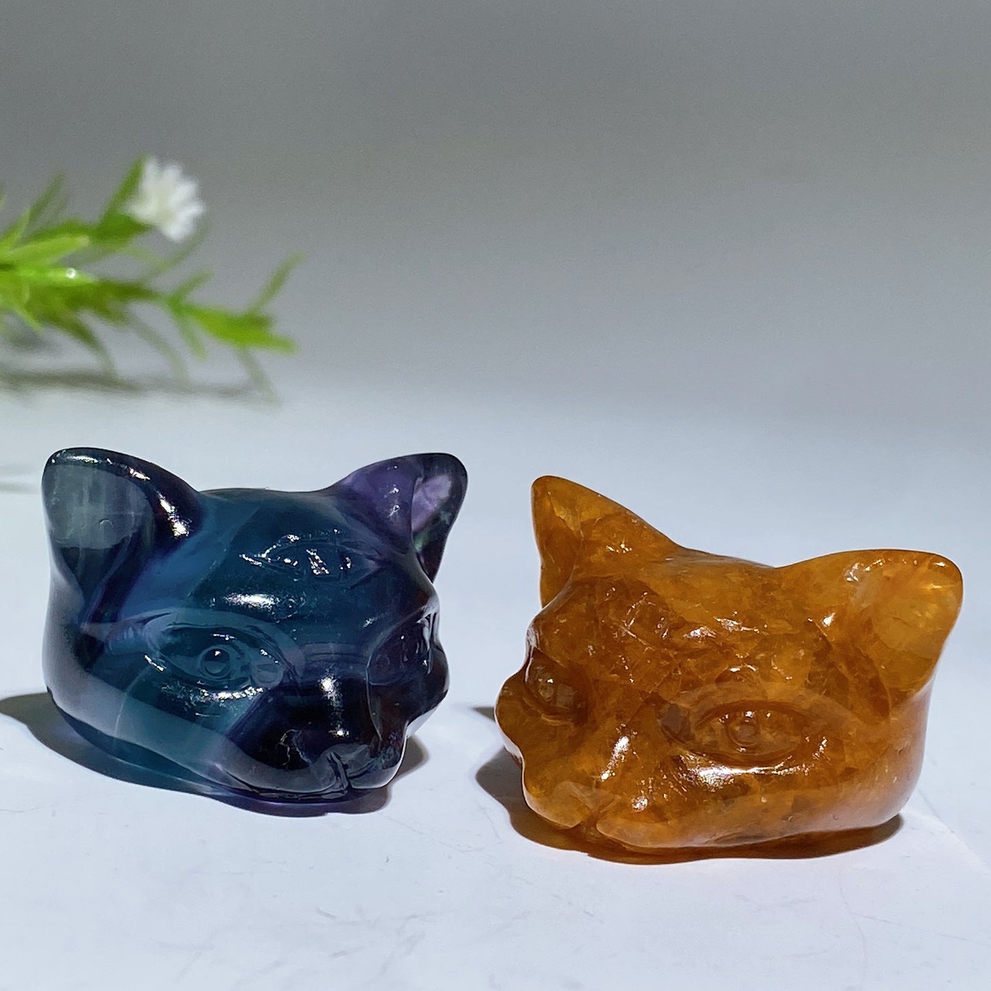 1.3" Crystal Cat Head Carving Crystal Healing Bulk Wholesale
