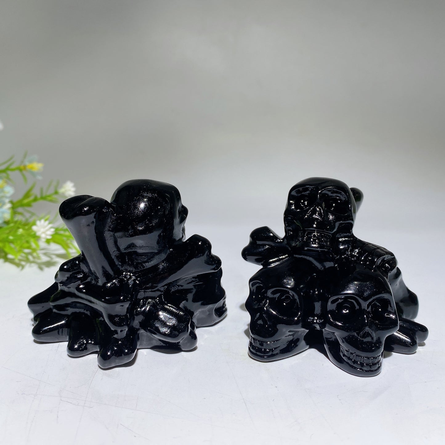 3.0" Black Obsidian Skulls Carving Crystal Healing Bulk Wholesale
