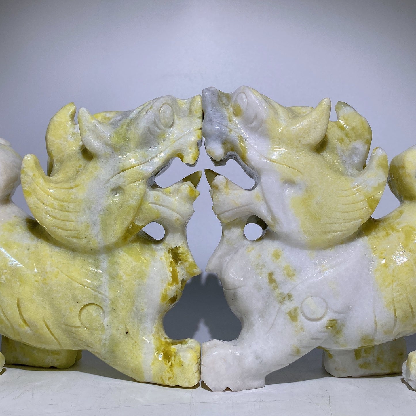 22.5cm Serpentine Kylin Carving Pair Crystal Healing Bulk Wholesale