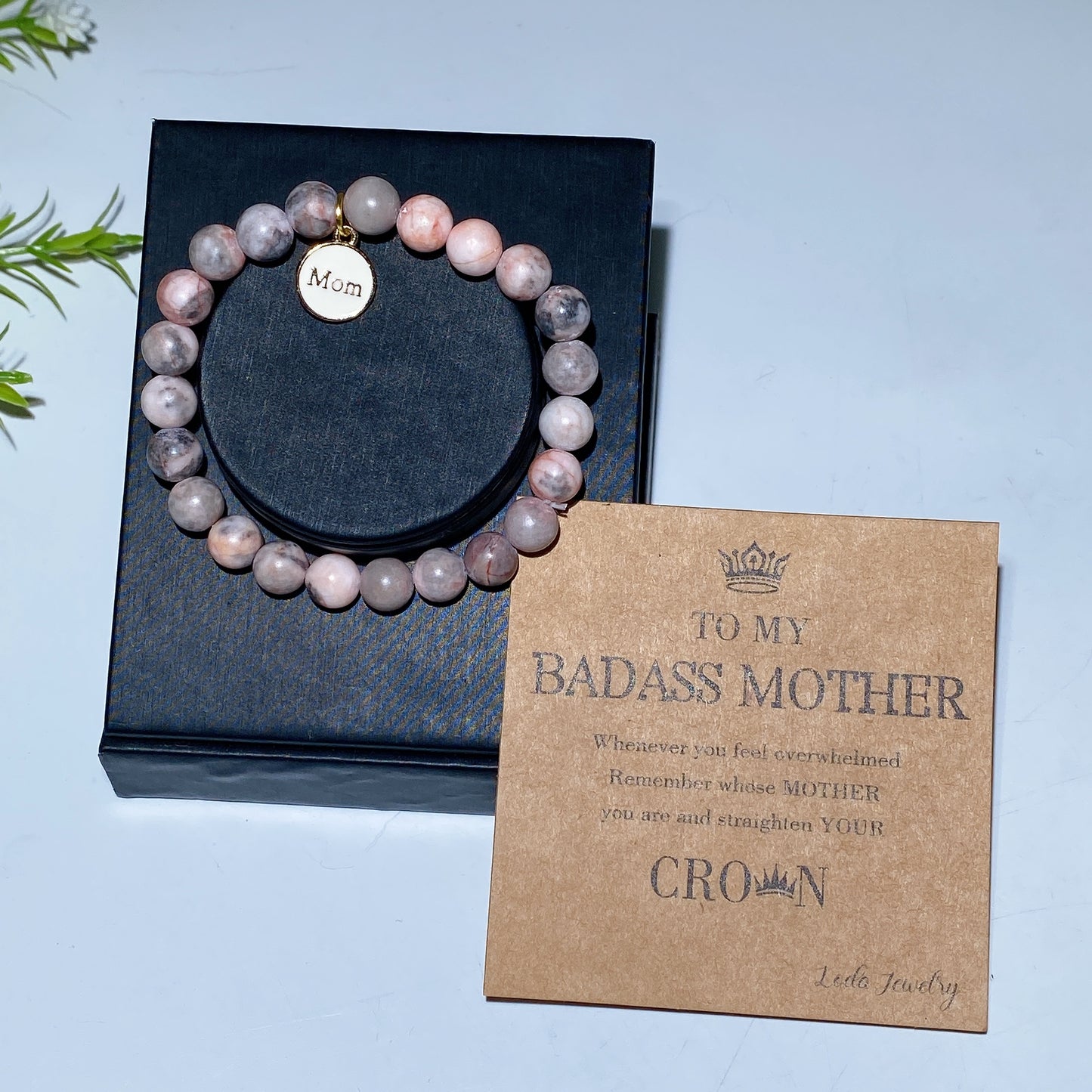 Mother's Day Gift 8mm Crystal Pearl Bracelet with Card Crystal Healing Bulk Wholesale