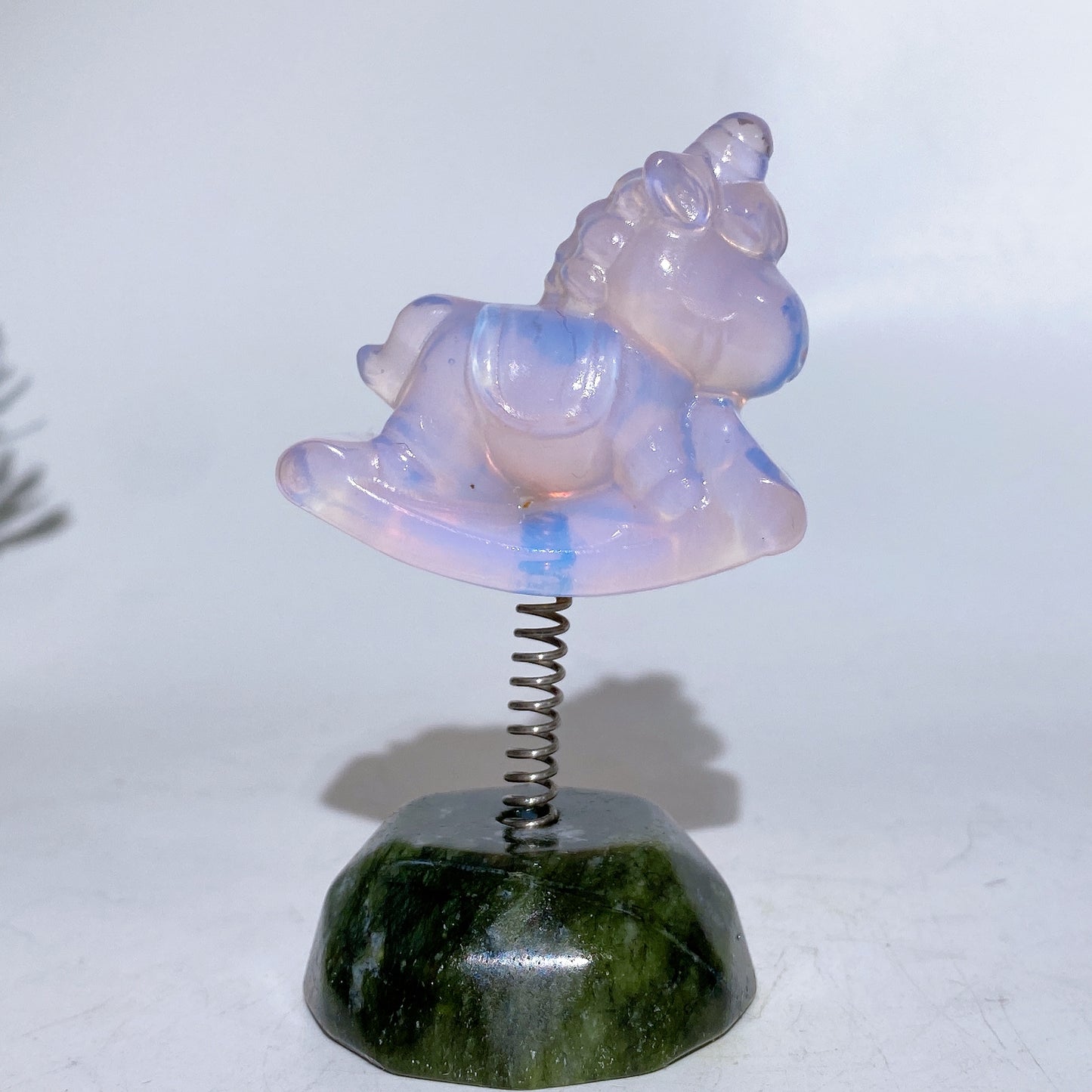 3.2" Crystal Unicorn with Spring Serpentine Base Crystal Healing Bulk Wholesale