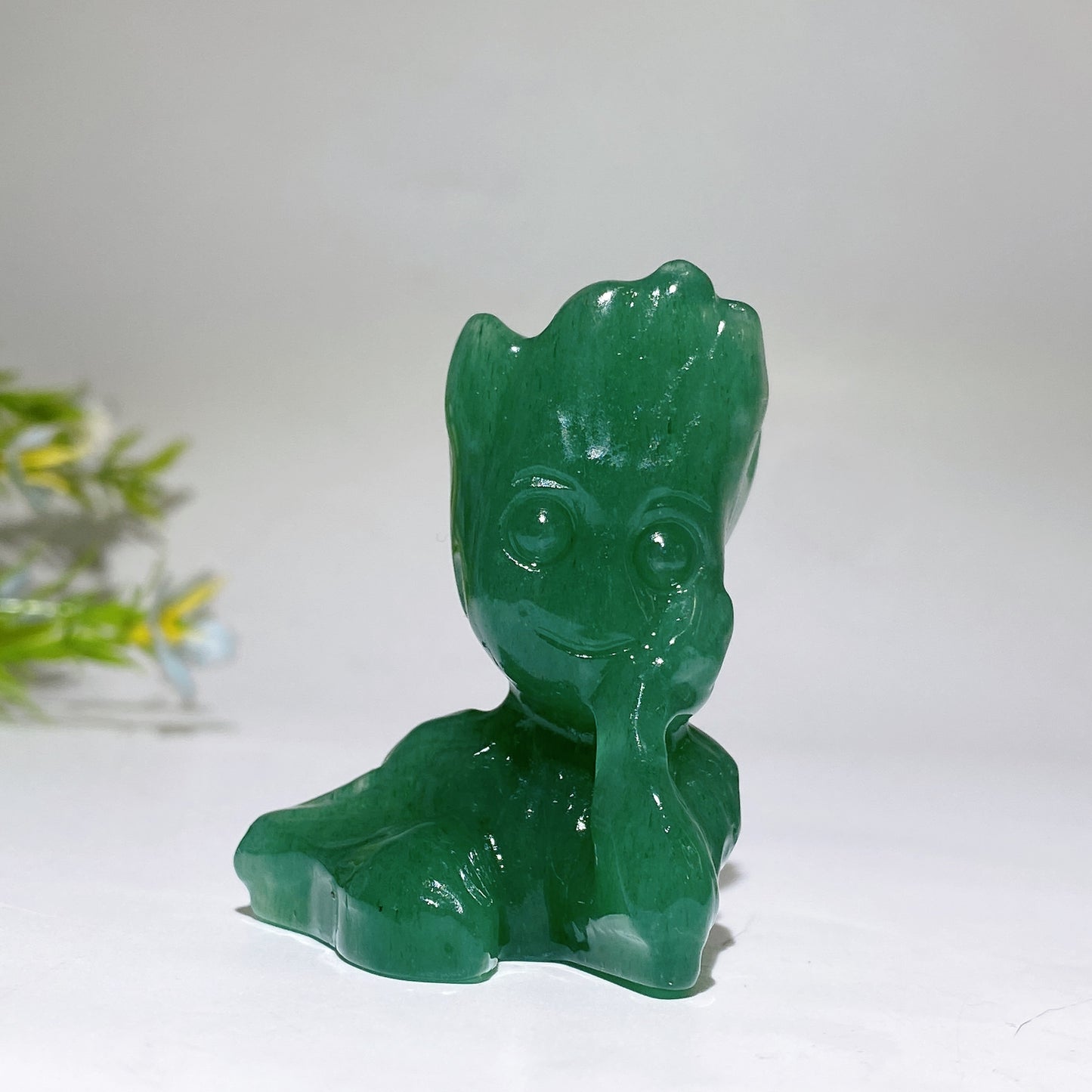 2.1" Green Aventurine Groot Carving Crystal Healing Bulk Wholesale