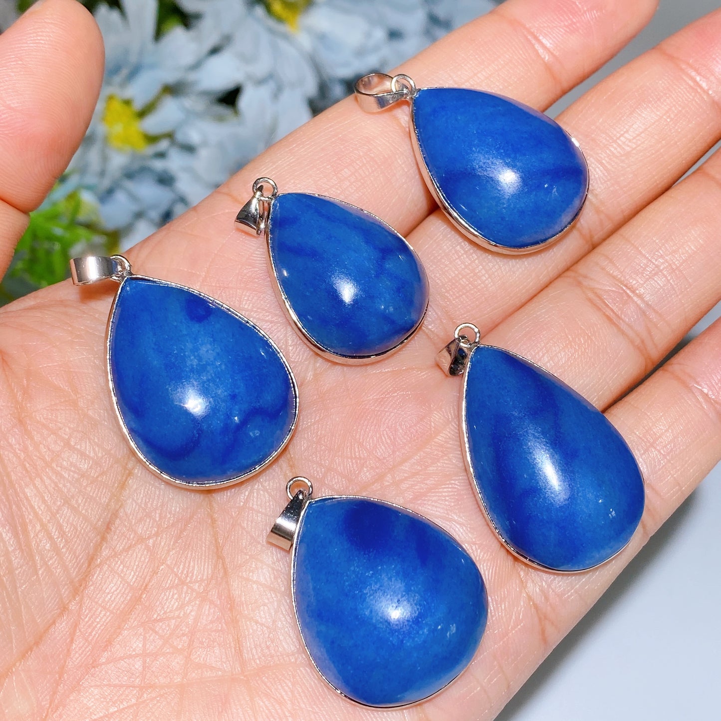 Blue Aventurine Fruit Jasper Pendant Crystal Healing Bulk Wholesale