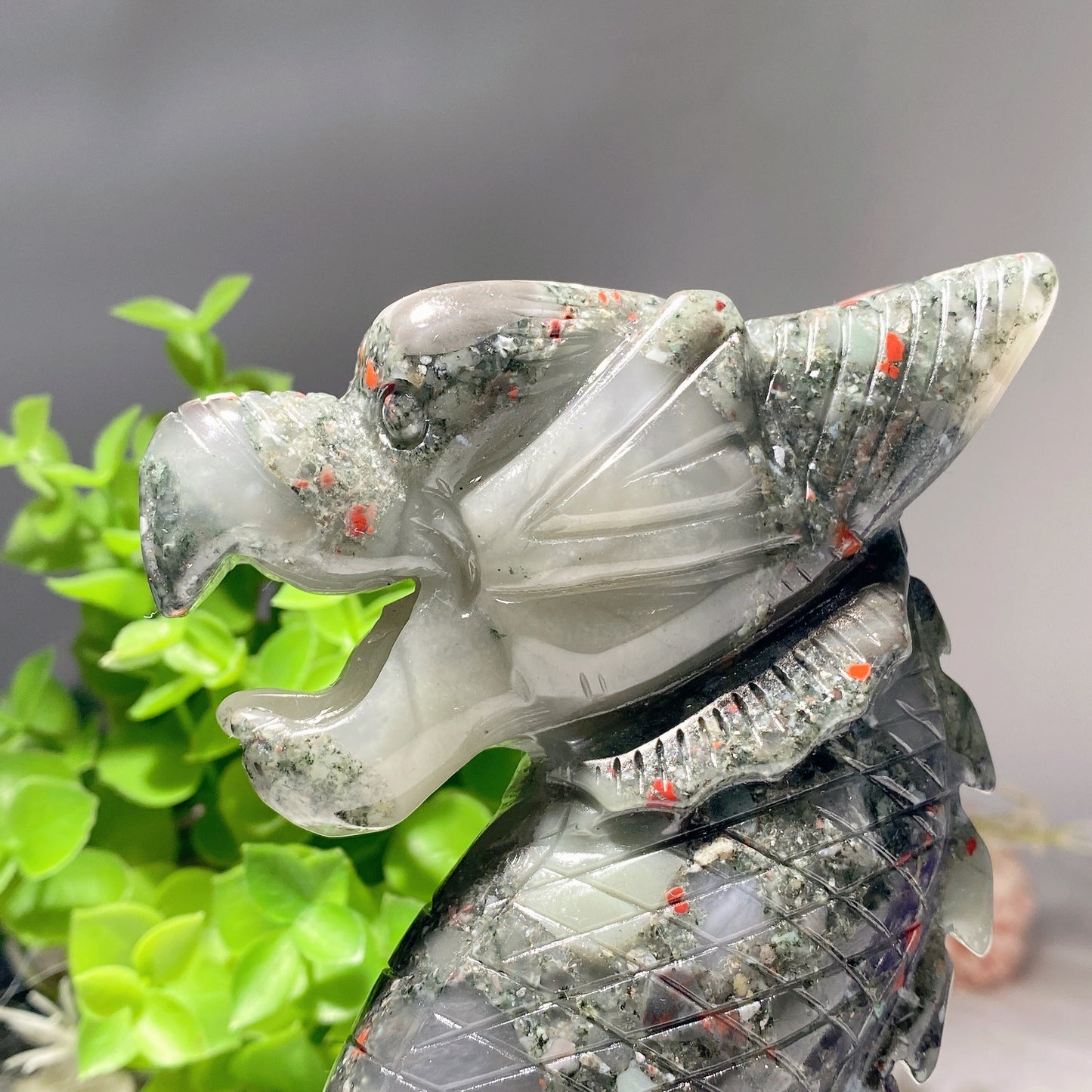 8.6" Three-piece Crystal Dragon Carvings Bulk Wholesale