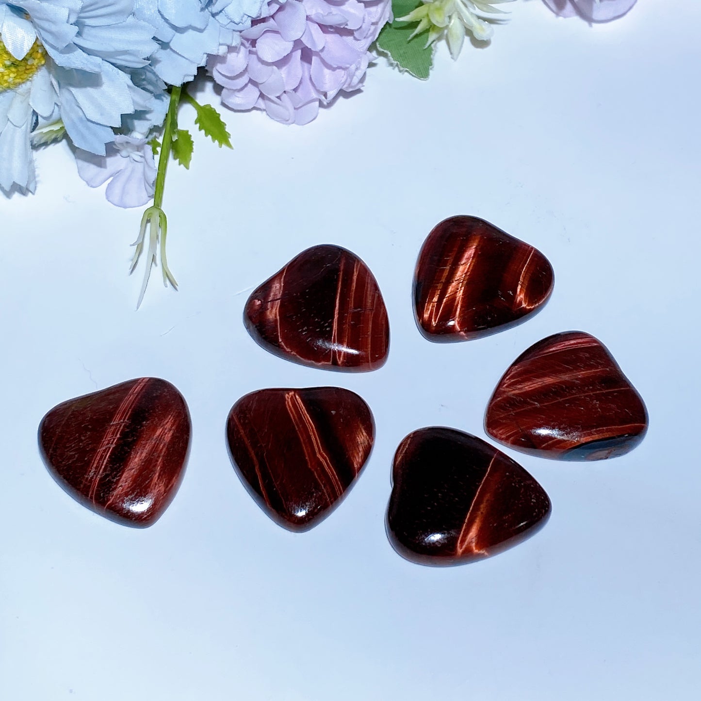 Yellow Tiger's Eye Red Tiger's Eye Heart Cabochon for Jewelry DIY Crystal Healing Bulk Wholesale