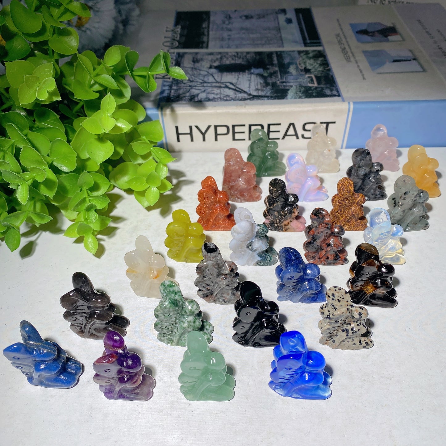 1.2" Mixed Crystal Mini Butterfly Fairy Carvings Bulk Wholesale