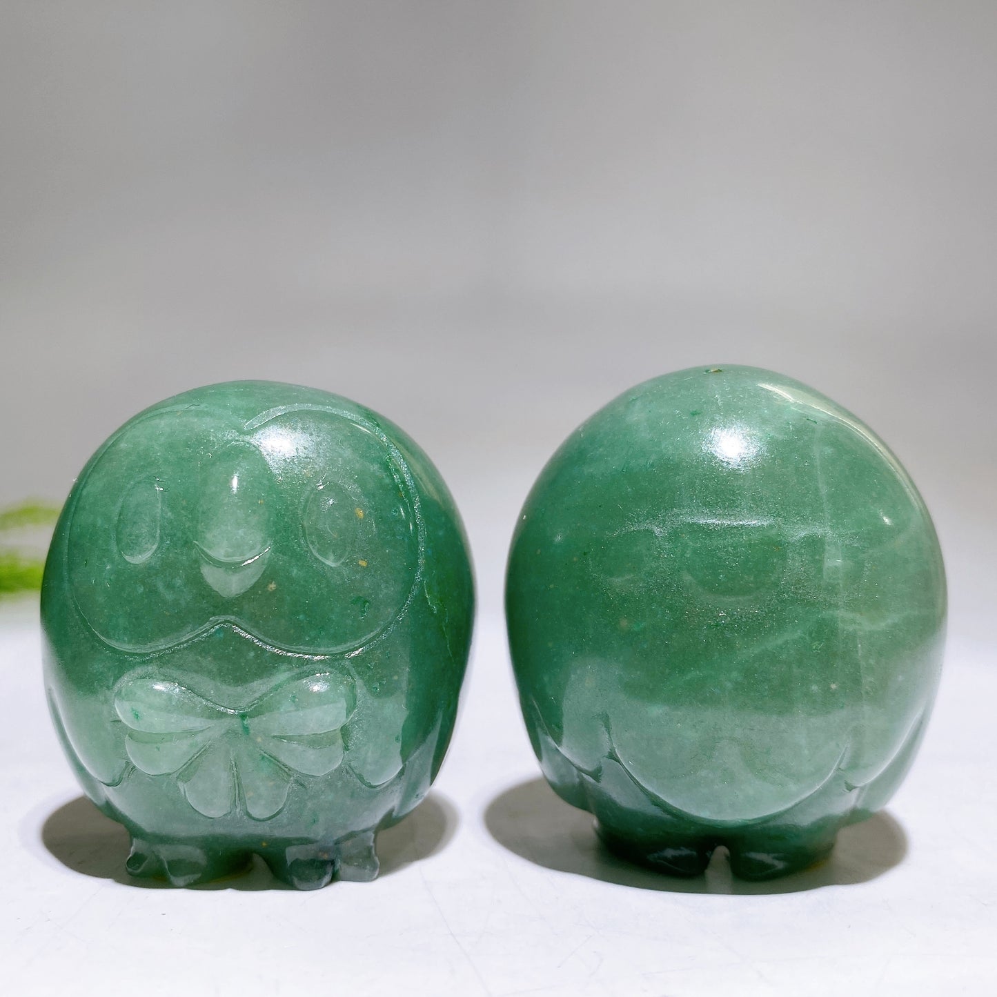 2.0" Natural Green Acenturine Rowlet Pokemon Carving Crystal Healing Bulk Wholesale