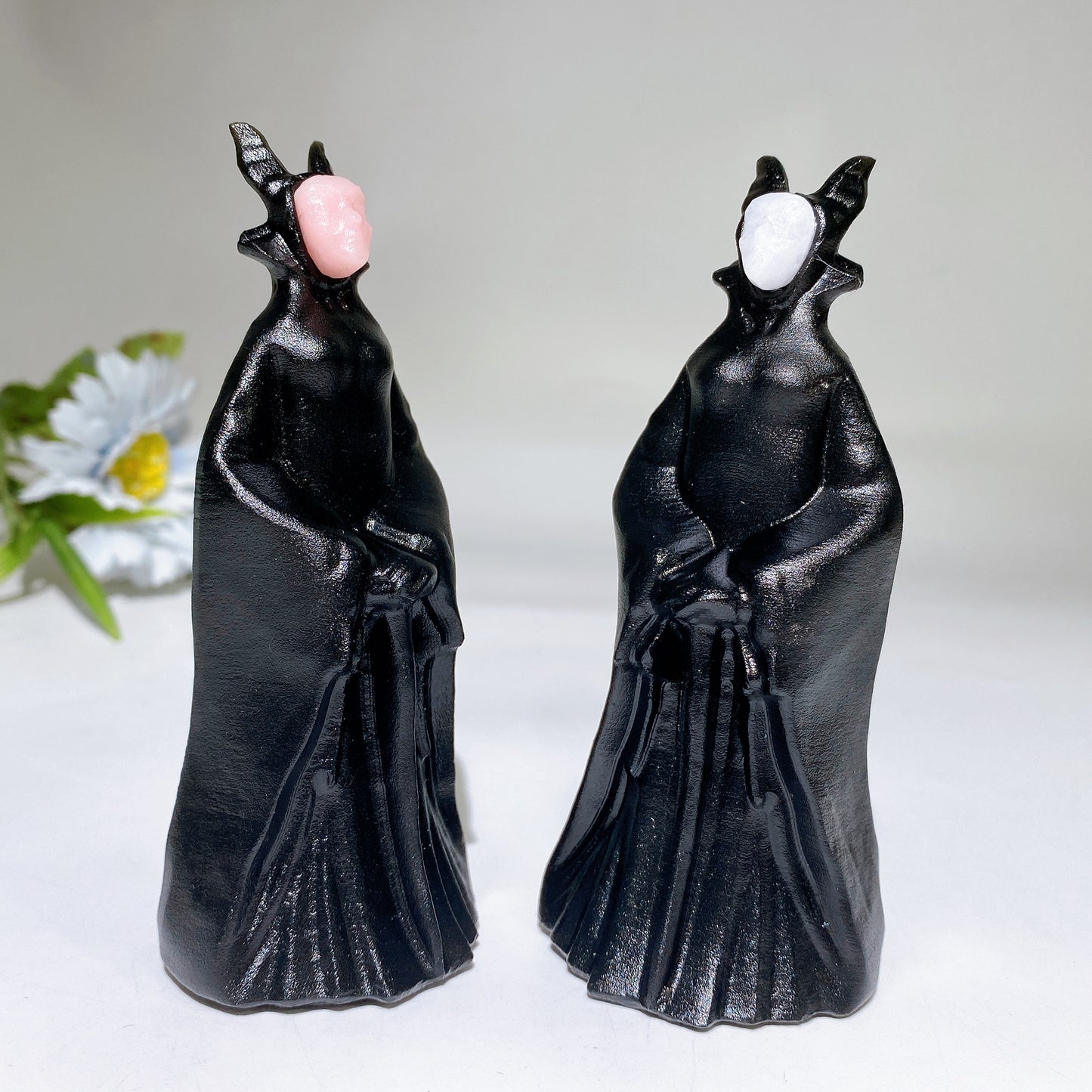 4.6" Black Obsidian Maleficent Carving Crystal Healing Bulk Wholesale