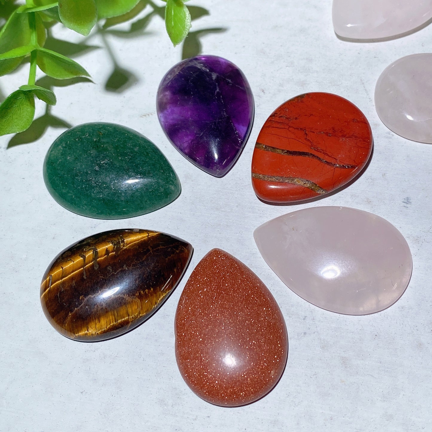 1.3" Mixed Crystal Waterdrop Shape Carvings Bag Bulk Wholesale