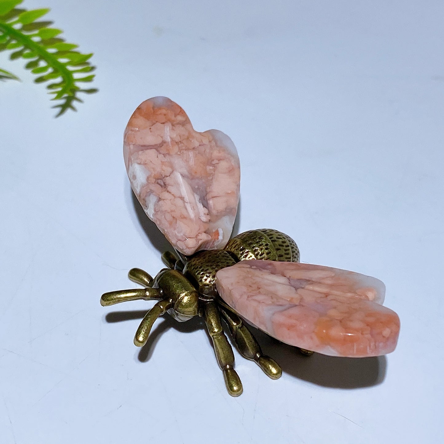 2.2" Crystal Natural Bee Carving with Metal Body Crystal Healing Bulk Wholesale