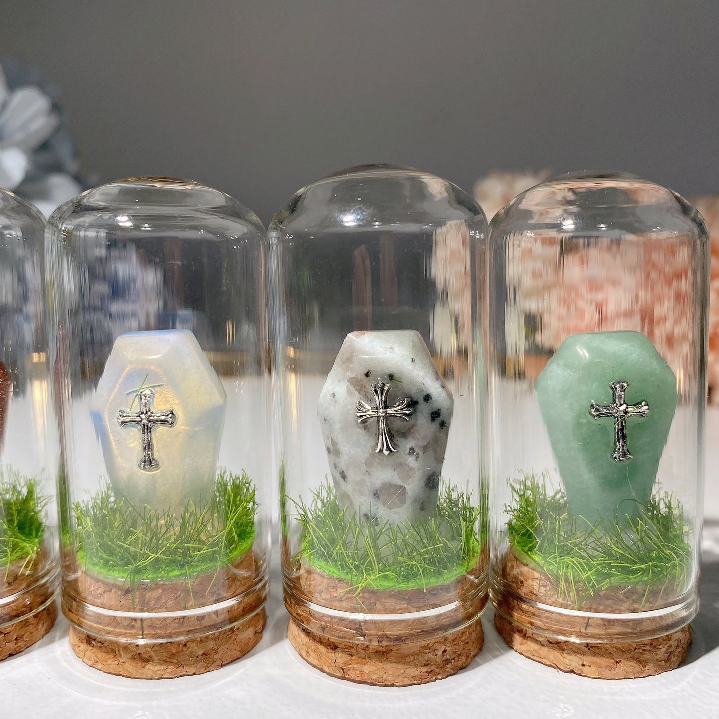 2.6" Mixed Crystal Coffin Tombstone Free Form Bulk Wholesale