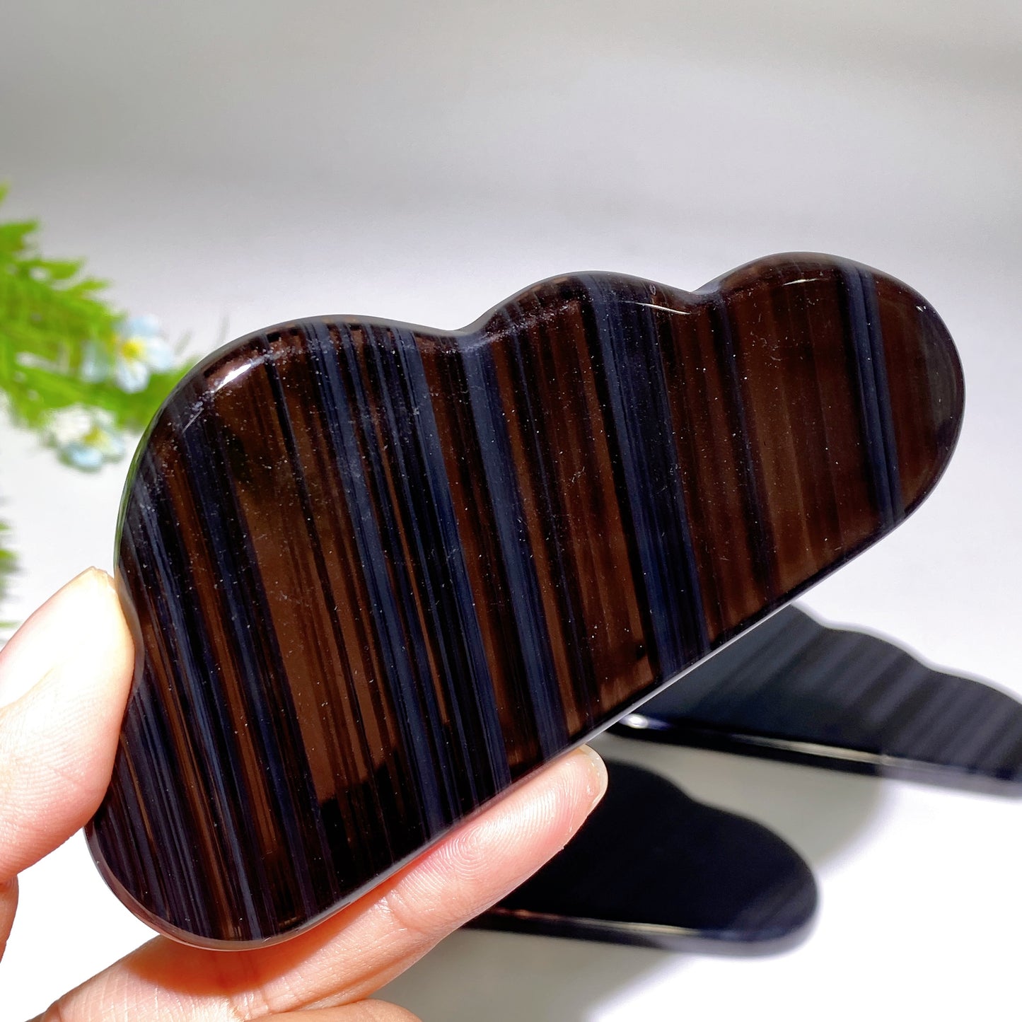 Midnight Lace Obsidian Shape Carving with Stand Crystal Healing Bulk Wholesale