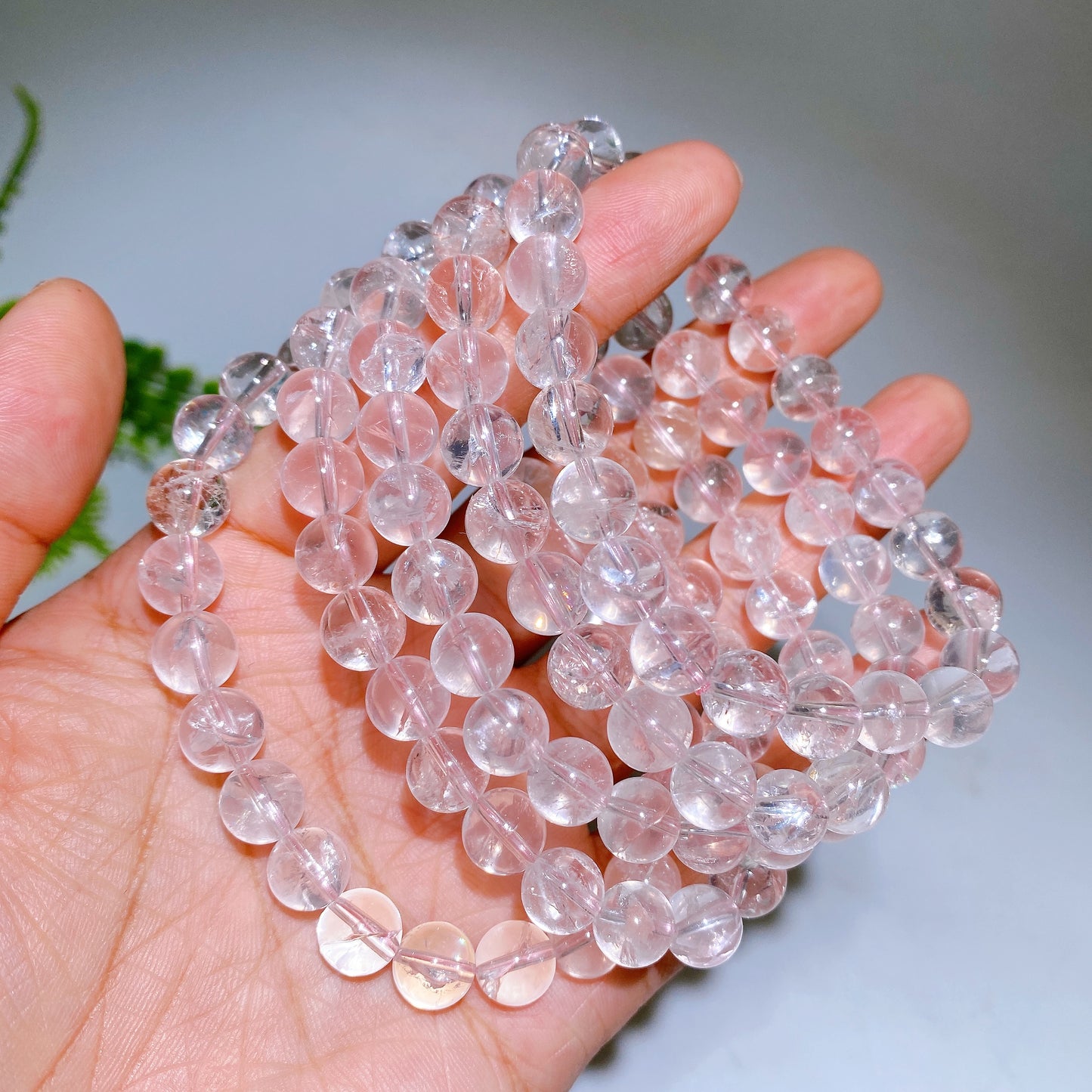 8mm Light Pink Azetulite Bracelet Crystal Healing Bulk Wholesale