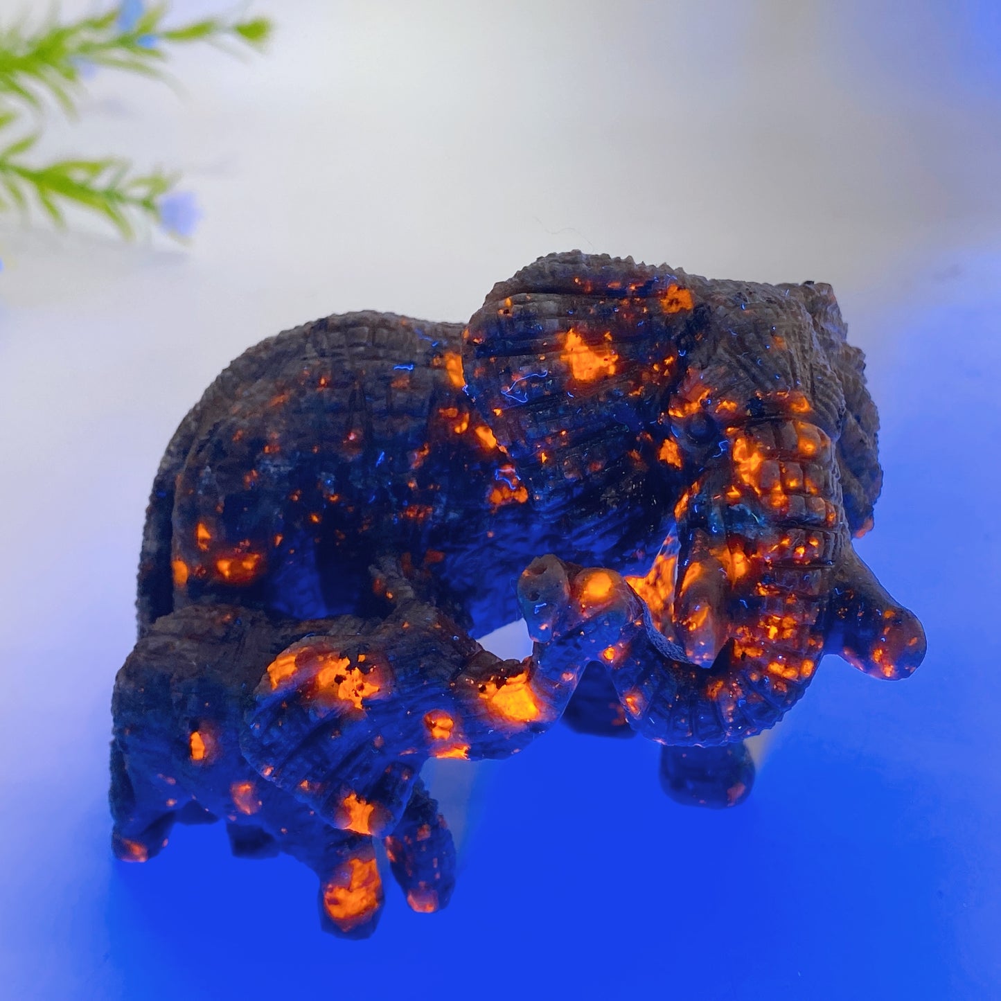 3.4" Hand Carved Natural Serpentine Yooperlite Elephant Crystal Healing Bulk Wholesale