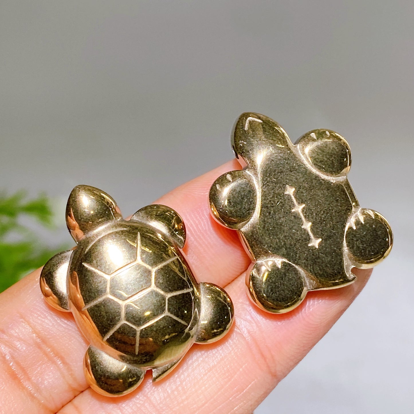 1.1" Drilled Pyrite Turtle Pendant Crystal Healing Bulk Wholesale