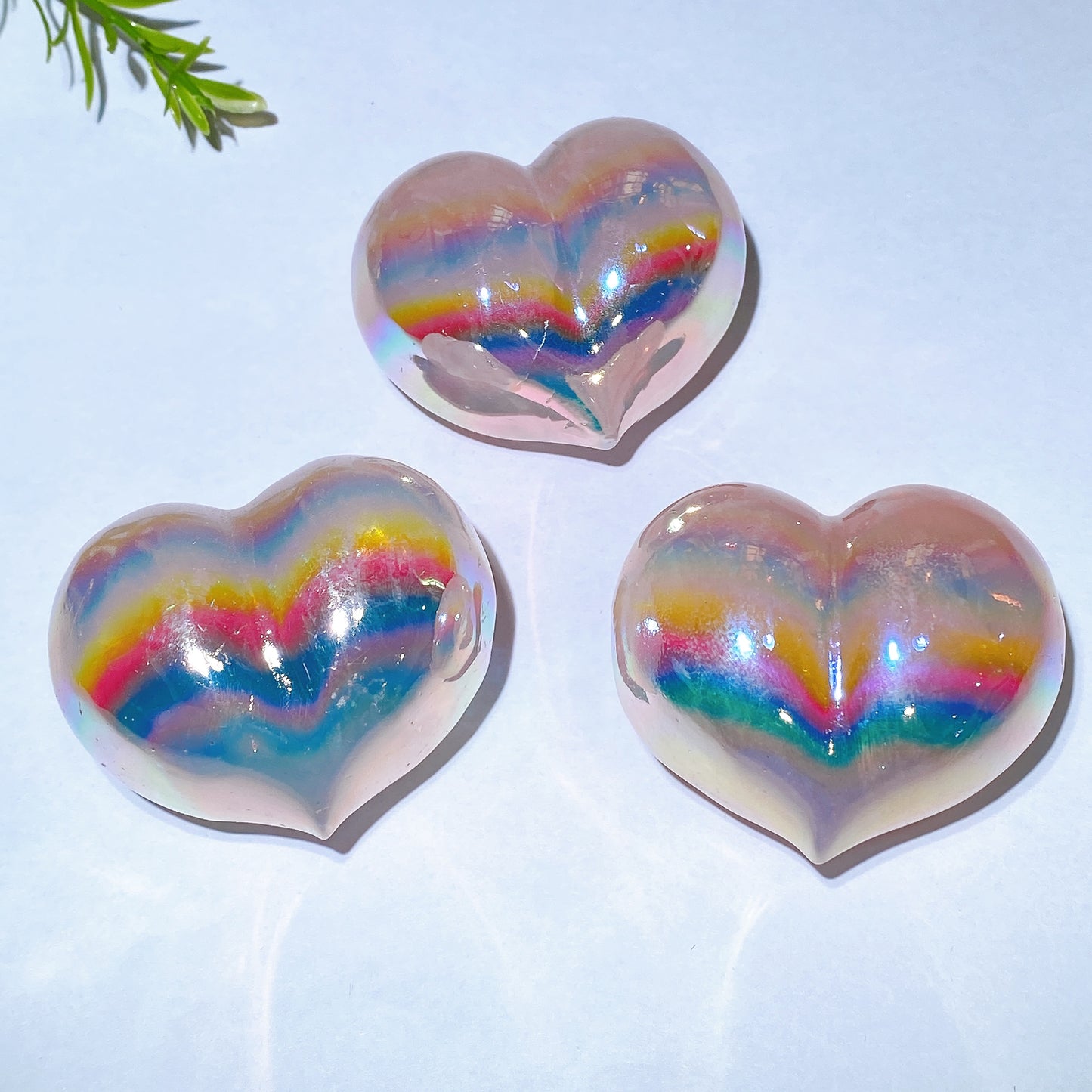 2.4" Aura Crystal Peach Heart Carving Crystal Healing Bulk Wholesale