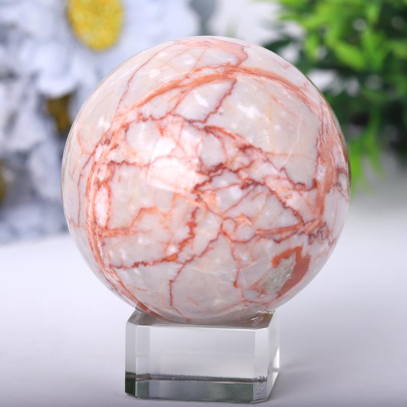 2.5"-4.5" Red Line Sphere Best Crystal Wholesalers