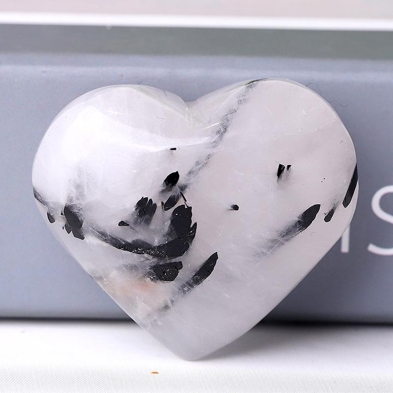 2.0" Black Tourmaline Heart Shape Crystal Carvings Best Crystal Wholesalers