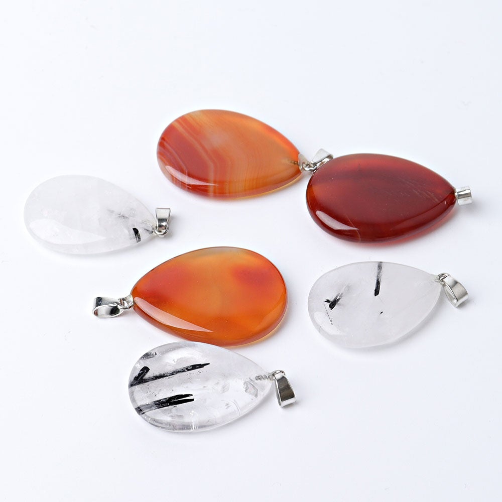 Various Crystals Tear Drop Shape Necklace Pendants