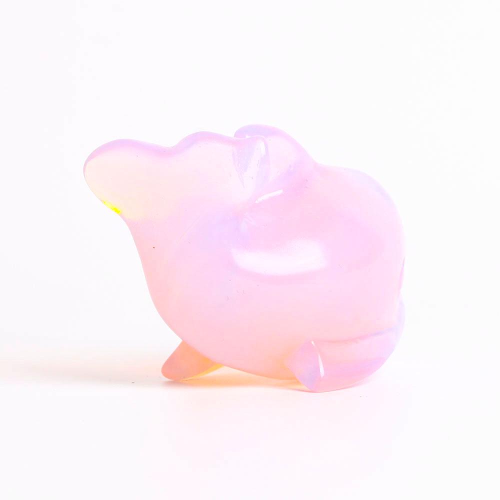 Pink Opalite Dolphin Carving Animal Bulk Decoration Best Crystal Wholesalers