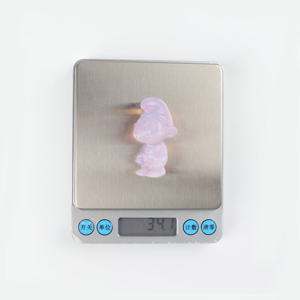 2" Pink Opalite Smurfs Crystal Carvings Cartoon BulkBest Crystal Wholesalers