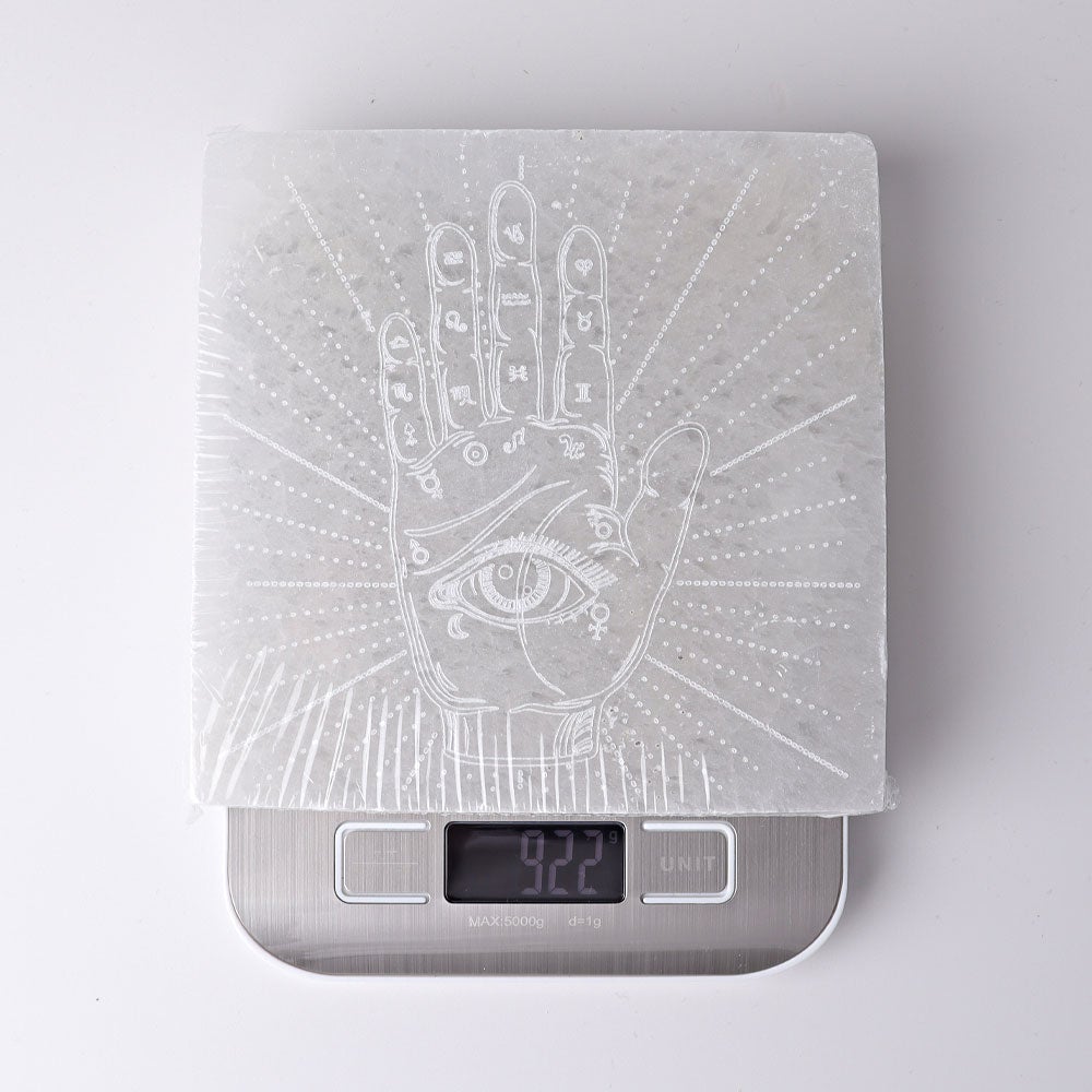 6" Square Selenite Coaster with Chakra Hand Printing Best Crystal Wholesalers