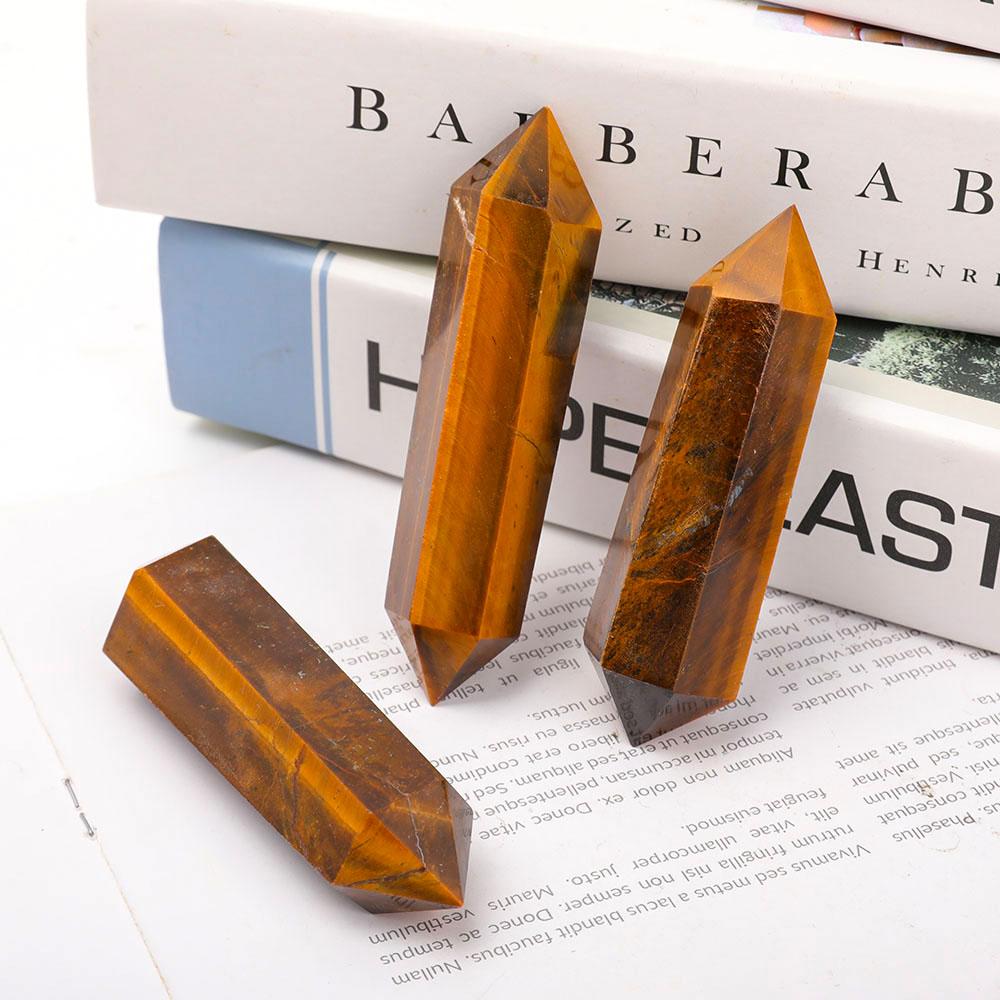 Tiger Eye Double Terminated Towers Points Bulk Best Crystal Wholesalers