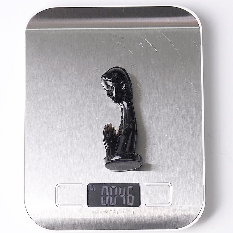 3" Black Obsidian Pray Lady Crystal Carvings Model Bulk Best Crystal Wholesalers