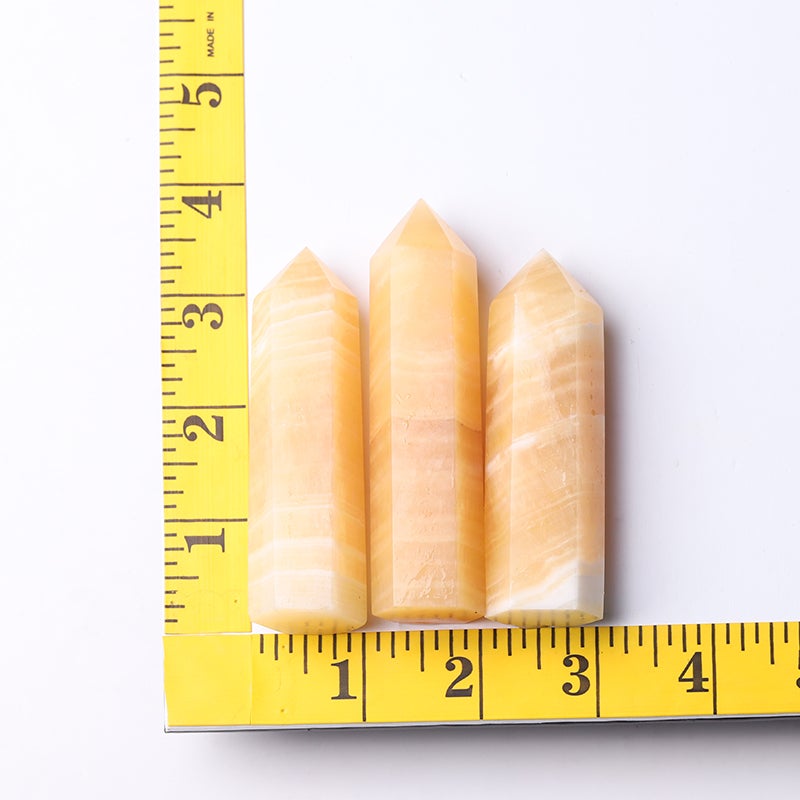 Set of 3 Orange Calcite Towers Points Bulk Best Crystal Wholesalers