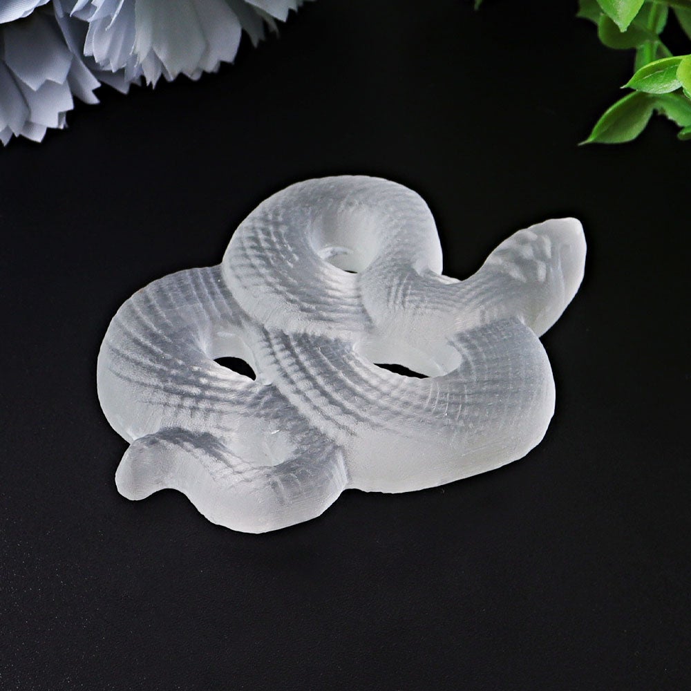 3.2" Selenite Snake Crystal Carvings Animal Bulk Best Crystal Wholesalers