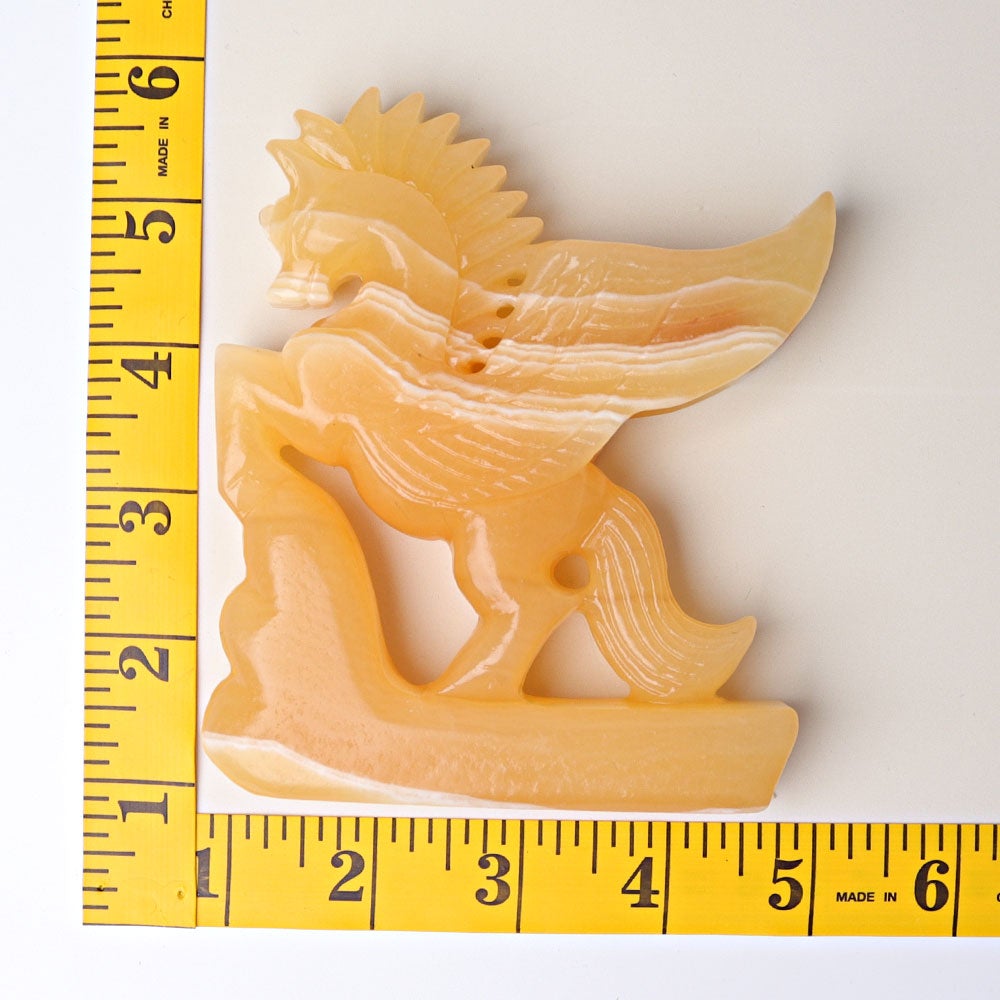 4.8" Yellow Calcite Pegasus Crystal Carvings Free Form Animal Bulk Best Crystal Wholesalers