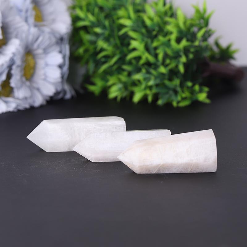 Polished Natural White Moonstone Towers Points Bulk For Sale Best Crystal Wholesalers