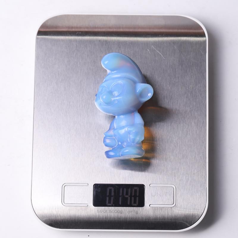 3.2" Blue Opalite Smurfs Crystal Carvings Cartoon Bulk Best Crystal Wholesalers