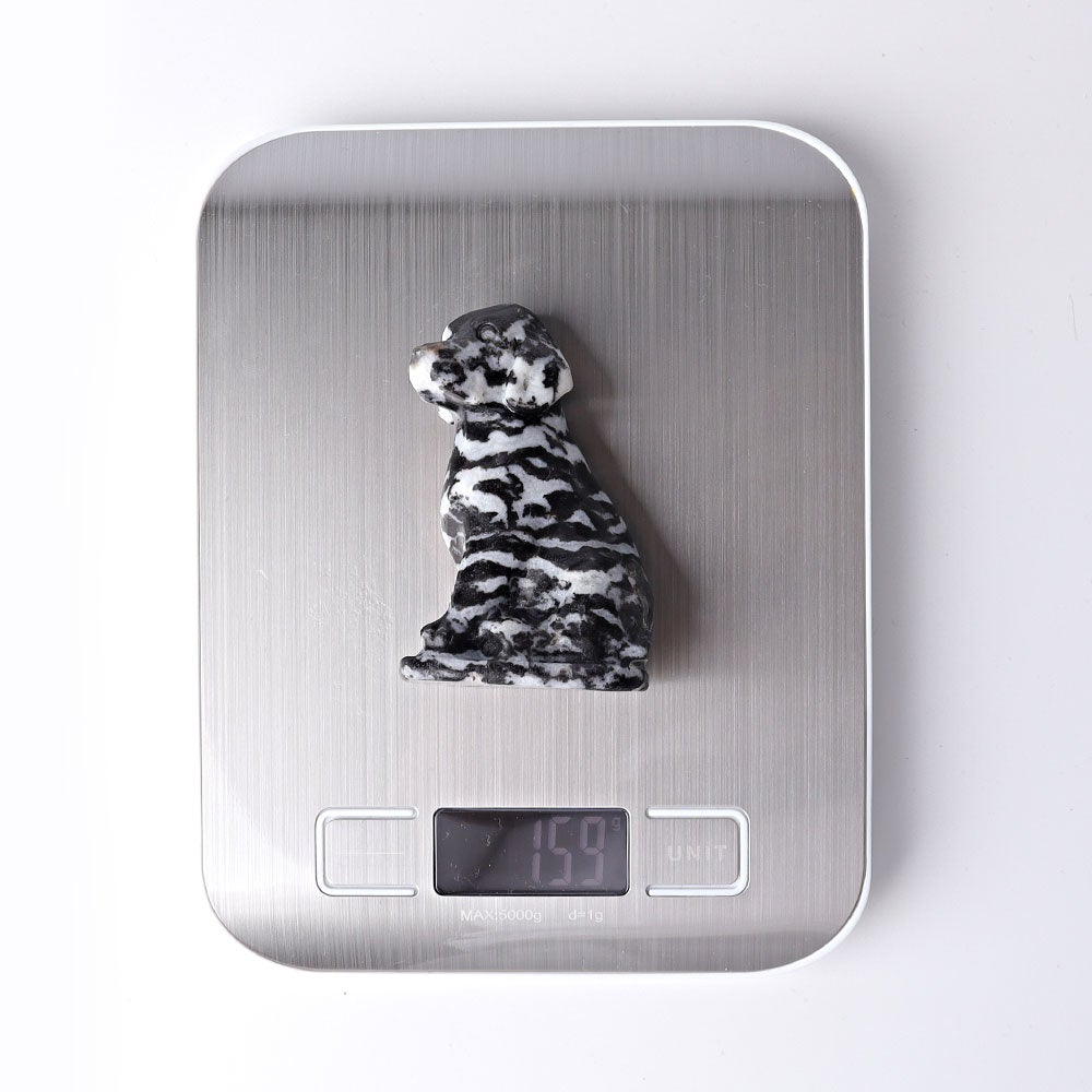 3" Zebra Jasper Dog Crystal Carvings Animal Bulk Best Crystal Wholesalers