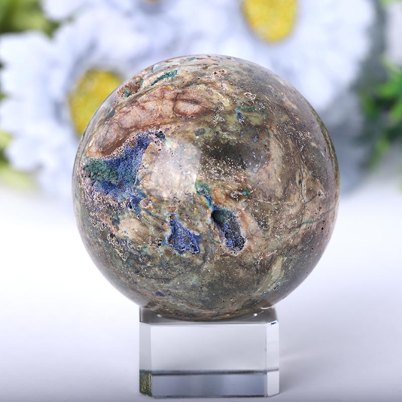 2.0"-4.0" Azurite Druzy Sphere Best Crystal Wholesalers